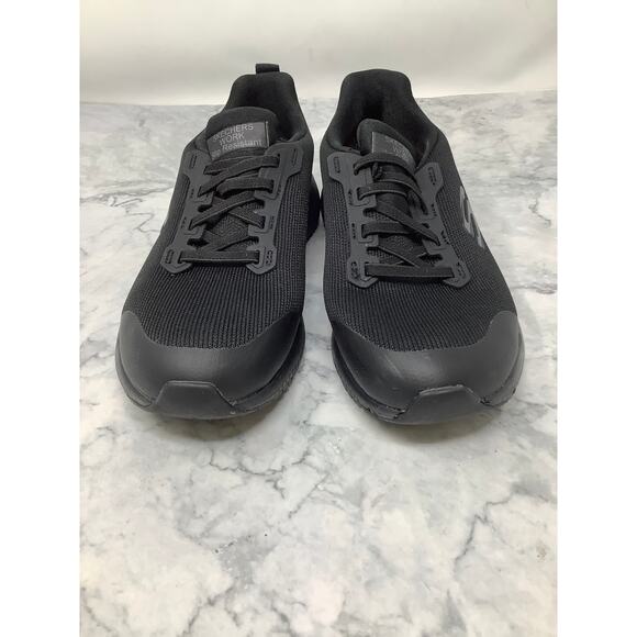 Skechers Women's 6.5 Black Work: Squad SR Sneaker Shoes Lace Up Comfort OS20-4 - Picture 2 of 11